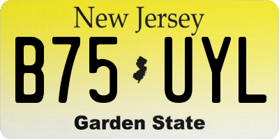 NJ license plate B75UYL