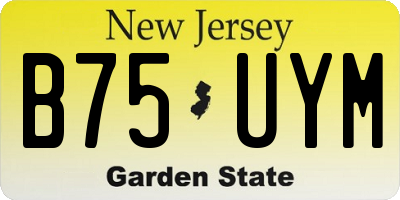 NJ license plate B75UYM