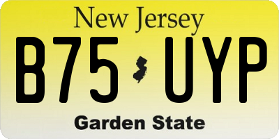 NJ license plate B75UYP