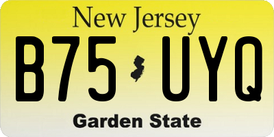 NJ license plate B75UYQ