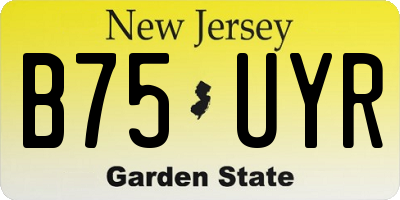 NJ license plate B75UYR