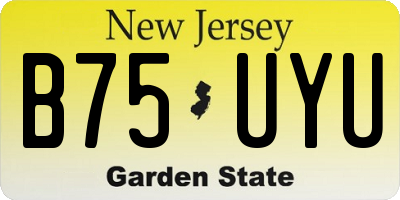 NJ license plate B75UYU