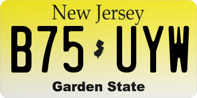 NJ license plate B75UYW