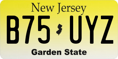 NJ license plate B75UYZ