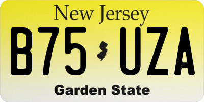 NJ license plate B75UZA