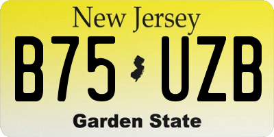 NJ license plate B75UZB