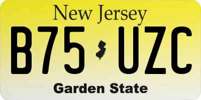NJ license plate B75UZC