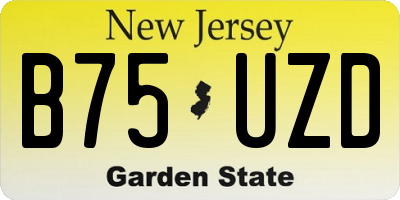 NJ license plate B75UZD