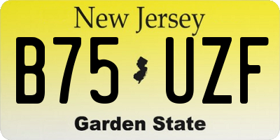 NJ license plate B75UZF