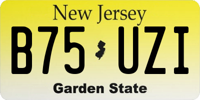 NJ license plate B75UZI