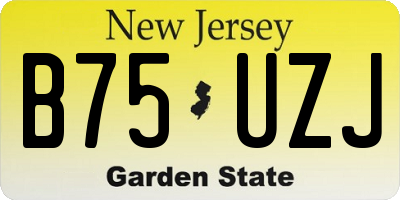 NJ license plate B75UZJ