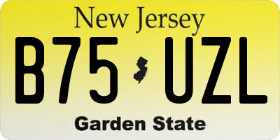 NJ license plate B75UZL