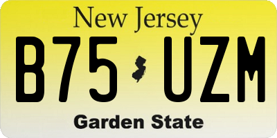 NJ license plate B75UZM