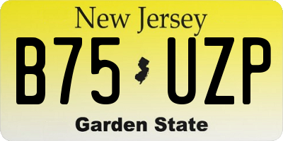 NJ license plate B75UZP