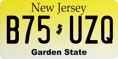 NJ license plate B75UZQ