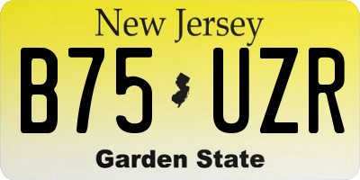 NJ license plate B75UZR