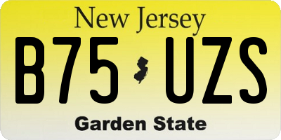 NJ license plate B75UZS