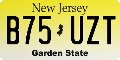 NJ license plate B75UZT