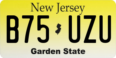 NJ license plate B75UZU