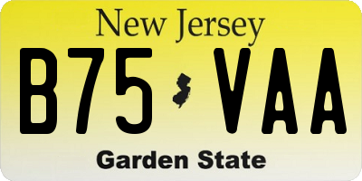NJ license plate B75VAA