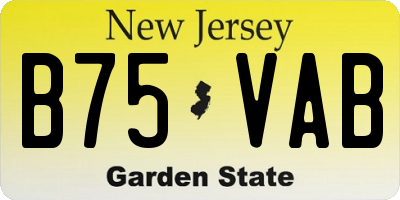 NJ license plate B75VAB