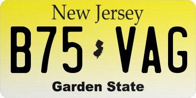 NJ license plate B75VAG