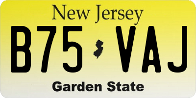 NJ license plate B75VAJ