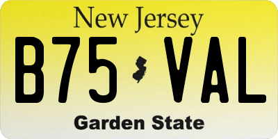 NJ license plate B75VAL