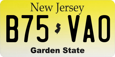 NJ license plate B75VAO