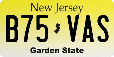 NJ license plate B75VAS