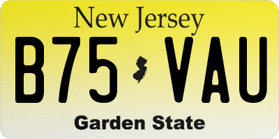 NJ license plate B75VAU