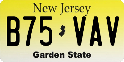 NJ license plate B75VAV