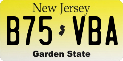 NJ license plate B75VBA