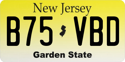 NJ license plate B75VBD