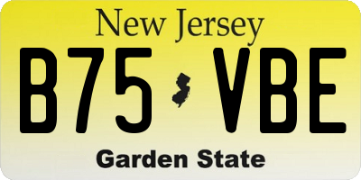 NJ license plate B75VBE