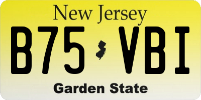 NJ license plate B75VBI