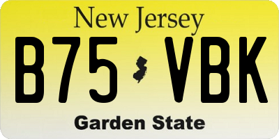 NJ license plate B75VBK