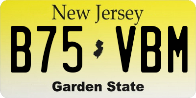 NJ license plate B75VBM