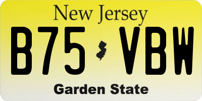 NJ license plate B75VBW