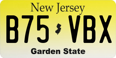 NJ license plate B75VBX