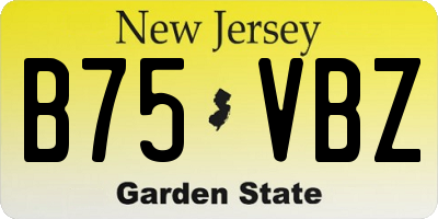 NJ license plate B75VBZ