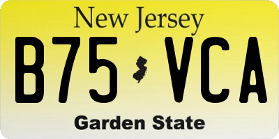 NJ license plate B75VCA