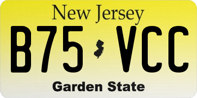 NJ license plate B75VCC