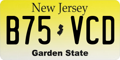 NJ license plate B75VCD