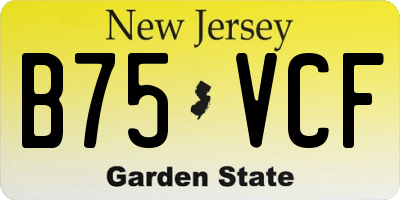 NJ license plate B75VCF