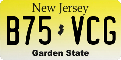 NJ license plate B75VCG