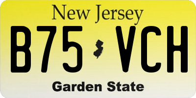 NJ license plate B75VCH