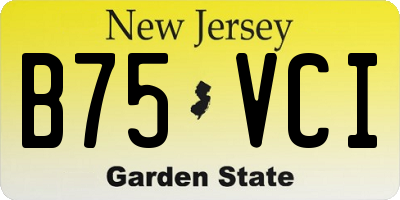 NJ license plate B75VCI