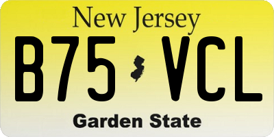 NJ license plate B75VCL