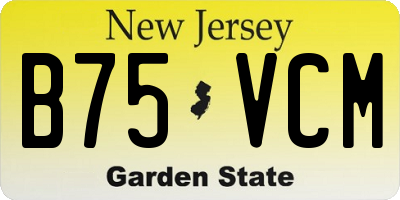 NJ license plate B75VCM